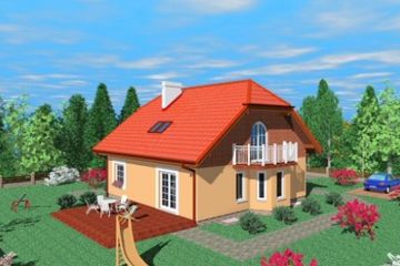  Projekt domu Buk (SLB1158) - projekt domu parterowego z poddaszem - Zdjęcie 1
