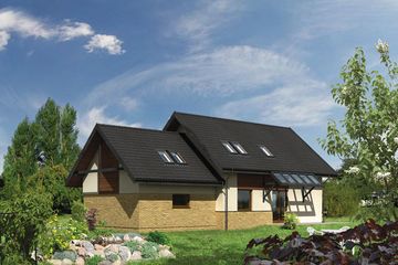  Projekt domu WM24 Pluszcz (GDB1050) - projekt domu parterowego z poddaszem - Zdjęcie 1