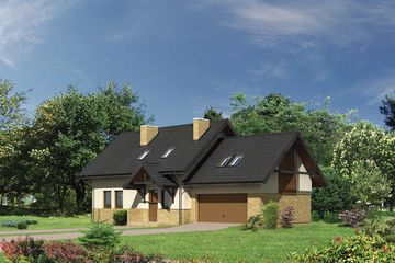  Projekt domu WM24 Pluszcz (GDB1050) - projekt domu parterowego z poddaszem - Zdjęcie 2