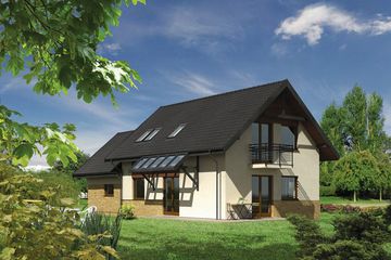  Projekt domu WM24 Pluszcz (GDB1050) - projekt domu parterowego z poddaszem - Zdjęcie 3