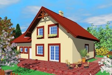  Projekt domu Luk (SLB1160) - projekt domu parterowego z poddaszem - Zdjęcie 2