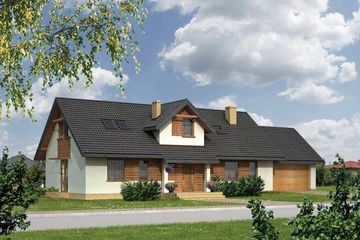  Projekt domu WM18 Wieszczek (GDB1053) - projekt domu parterowego z poddaszem - Zdjęcie 1