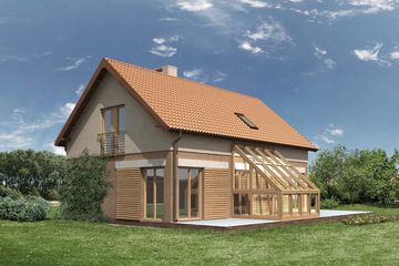  Projekt domu WM22A Zygmuntówka (GDB1056) - projekt domu parterowego z poddaszem - Zdjęcie 1