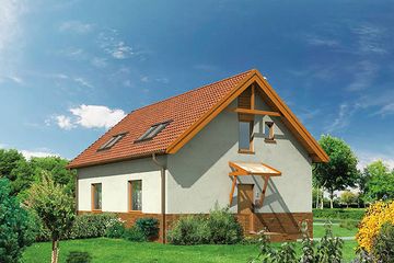  Projekt domu Bliźniak B02 Czyżyk (GDB1061) - projekt domu parterowego z poddaszem - Zdjęcie 1