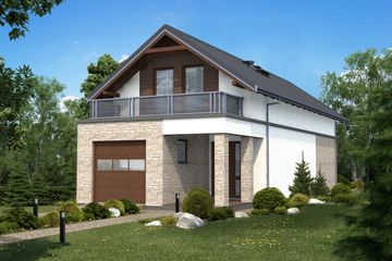  Projekt domu Termini II Termo (KRH1367) - projekt domu parterowego z poddaszem - Zdjęcie 1