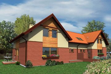  Projekt domu Bliźniak B04 - 2 x WM02 (GDB1064) - projekt domu parterowego z poddaszem - Zdjęcie 2