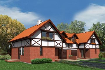  Projekt domu Bliźniak B04 - 2 x WM02 (GDB1064) - projekt domu parterowego z poddaszem - Zdjęcie 3