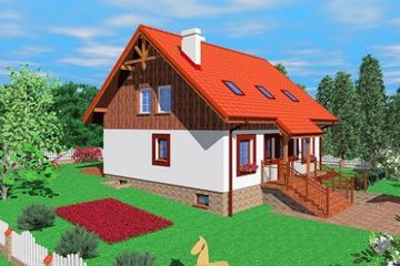  Projekt domu Tel (SLB1165) - projekt domu parterowego z poddaszem - Zdjęcie 1