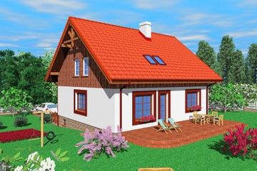  Projekt domu Tel (SLB1165) - projekt domu parterowego z poddaszem - Zdjęcie 2