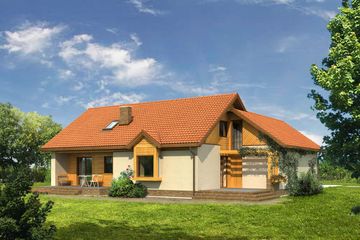  Projekt domu WM09 Skowronek (GDB1067) - projekt domu parterowego z poddaszem - Zdjęcie 2