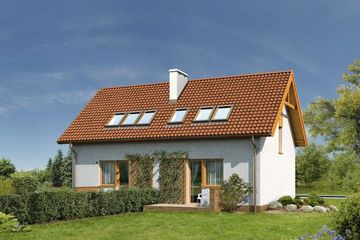  Projekt domu Bliźniak B01a Sówka (GDB1070) - projekt domu parterowego z poddaszem - Zdjęcie 2