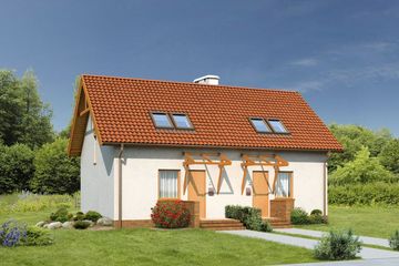  Projekt domu Bliźniak B01a Sówka (GDB1070) - projekt domu parterowego z poddaszem - Zdjęcie 3