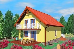  Projekt domu Dus (SLB1173) - projekt domu parterowego z poddaszem - Zdjęcie 1