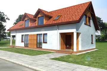  Projekt domu Bliźniak Bliźniak B03 (GDB1071) - projekt domu parterowego z poddaszem - Zdjęcie 1