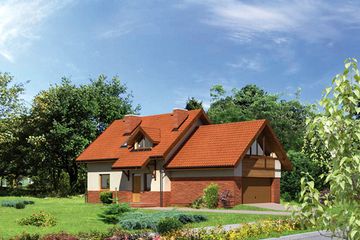 Projekt domu WM24A Pluszcz - z pełnym piętrem dom o powierzchni 223,17 m², dach dwuspadowy - ujęcie 2