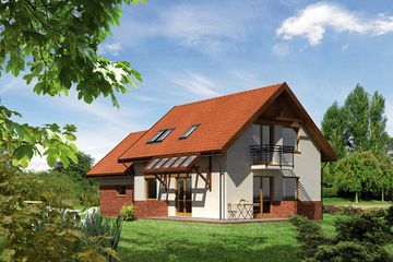 Projekt domu WM24A Pluszcz - z pełnym piętrem dom o powierzchni 223,17 m², dach dwuspadowy - ujęcie 3