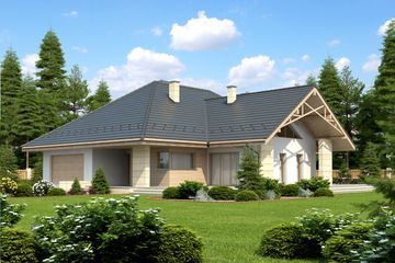  Projekt domu Leno III Termo (KRH1373) - projekt domu parterowego - Zdjęcie 1