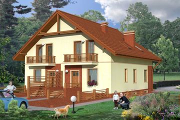  Projekt domu Tole (KRH1374) - projekt domu parterowego z poddaszem - Zdjęcie 1