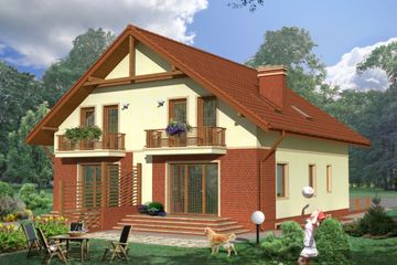  Projekt domu Tole (KRH1374) - projekt domu parterowego z poddaszem - Zdjęcie 2