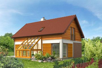  Projekt domu WM22 Zygmuntówka (GDB1074) - projekt domu parterowego z poddaszem - Zdjęcie 2