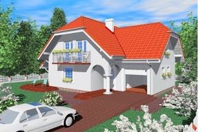  Projekt domu Rop (SLB1177) - projekt domu parterowego z poddaszem - Zdjęcie 1