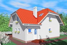  Projekt domu Rop (SLB1177) - projekt domu parterowego z poddaszem - Zdjęcie 2