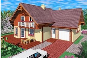  Projekt domu Dun (SLB1178) - projekt domu parterowego z poddaszem - Zdjęcie 1