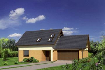  Projekt domu WM13B Wróblówka (GDB1079) - projekt domu parterowego z poddaszem - Zdjęcie 1