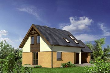  Projekt domu WM13B Wróblówka (GDB1079) - projekt domu parterowego z poddaszem - Zdjęcie 2