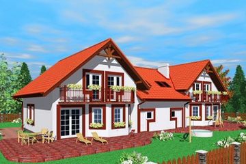  Projekt domu Chr (SLB1190) - projekt domu parterowego z poddaszem - Zdjęcie 2