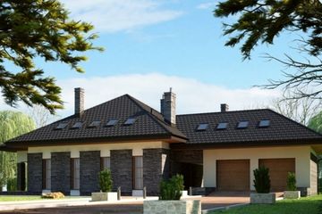  Projekt domu Tenea (KRW1012) - projekt domu parterowego z poddaszem - Zdjęcie 1