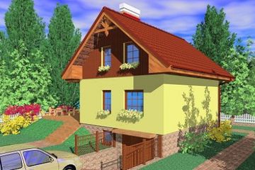  Projekt domu Ruz (SLB1195) - projekt domu parterowego z poddaszem - Zdjęcie 1