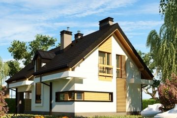  Projekt domu Natel (KRW1019) - projekt domu parterowego z poddaszem - Zdjęcie 1