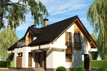  Projekt domu Natel (KRW1019) - projekt domu parterowego z poddaszem - Zdjęcie 2