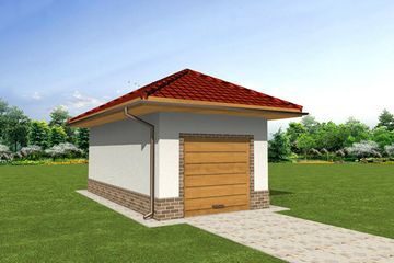  Projekt garażu OP1 (WRY1076) - projekt garażu parterowego - Zdjęcie 1