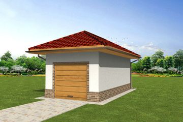  Projekt garażu OP1 (WRY1076) - projekt garażu parterowego - Zdjęcie 2