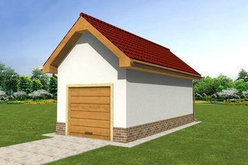  Projekt garażu OP1a (WRY1077) - projekt garażu parterowego - Zdjęcie 1