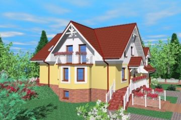  Projekt domu Bar (SLB1202) - projekt domu parterowego z poddaszem - Zdjęcie 1