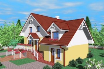  Projekt domu Bar (SLB1202) - projekt domu parterowego z poddaszem - Zdjęcie 2