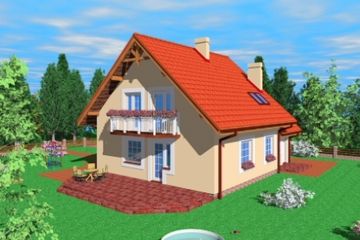  Projekt domu Tml (SLB1205) - projekt domu parterowego z poddaszem - Zdjęcie 1