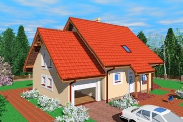  Projekt domu Tml (SLB1205) - projekt domu parterowego z poddaszem - Zdjęcie 2