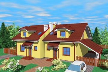  Projekt domu Kbm (SLB1211) - projekt domu parterowego z poddaszem - Zdjęcie 1