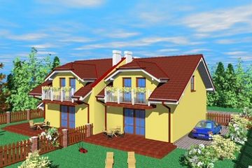  Projekt domu Kbm (SLB1211) - projekt domu parterowego z poddaszem - Zdjęcie 2