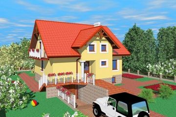  Projekt domu Fjk (SLB1217) - projekt domu parterowego z poddaszem - Zdjęcie 1
