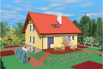  Projekt domu Fjk (SLB1217) - projekt domu parterowego z poddaszem - Zdjęcie 2