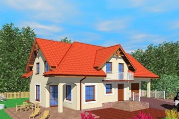  Projekt domu Wot (SLB1221) - projekt domu parterowego z poddaszem - Zdjęcie 1