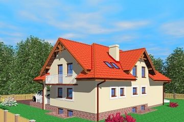  Projekt domu Wot (SLB1221) - projekt domu parterowego z poddaszem - Zdjęcie 2
