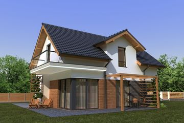  Projekt domu AH 010 (GDC1019) - projekt domu parterowego z poddaszem - Zdjęcie 3