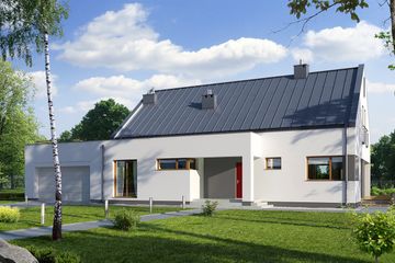  Projekt domu E-136 (WAX1047) - projekt domu parterowego - Zdjęcie 1