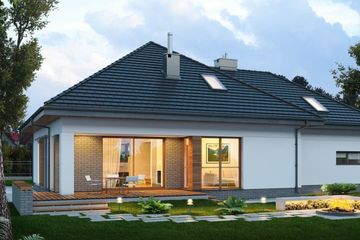  Projekt domu E-142 (WAX1052) - projekt domu parterowego z poddaszem - Zdjęcie 2